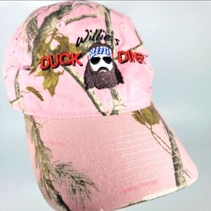 Willie's Duck Dynasty Realtree Adjustable Baseball Cap Hat Pink Camo Distressed